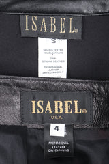 Recess Designer Consignment Vintage Isabel Leather Hooked Top & Skirt Set Outfit Ensemble Los Angeles Resale