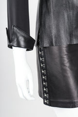 Recess Designer Consignment Vintage Isabel Leather Hooked Top & Skirt Set Outfit Ensemble Los Angeles Resale