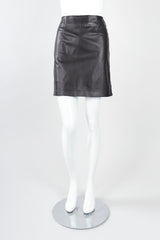 Recess Designer Consignment Vintage Isabel Leather Hooked Top & Skirt Set Outfit Ensemble Los Angeles Resale