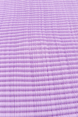 Vintage Issey Miyake Fete Lavender Pleated Turtleneck Top fabric wear at Recess Los Angeles