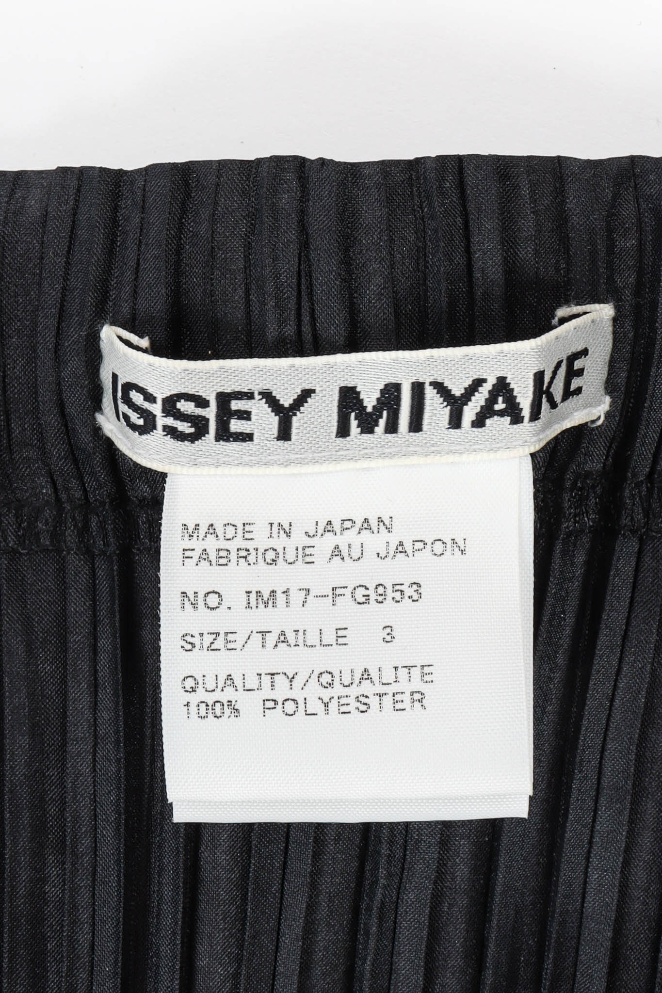 Vintage Issey Miyake Pleated Eyelet A-Line Skirt tag @ Recess Los Angeles