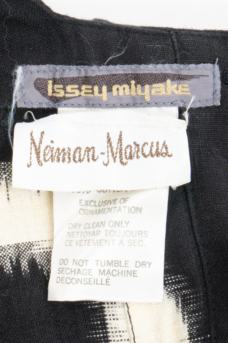Vintage Issey Miyake Kasuri Shibori Style Draped Dress labels at Recess Los Angeles