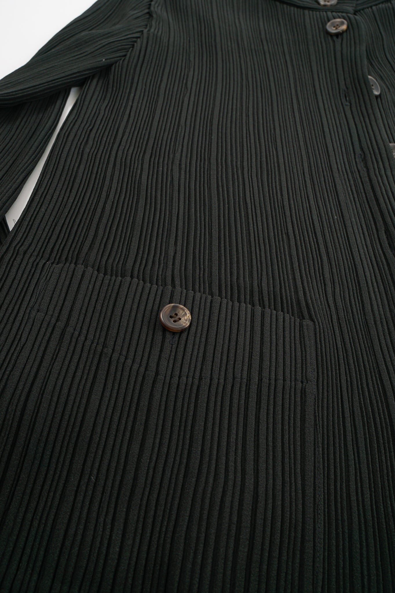 Vintage Issey Miyake Unisex Pleated Shirt Jacket fabric texture at Recess Los Angeles
