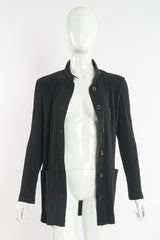 Vintage Issey Miyake Unisex Pleated Shirt Jacket on Mannequin open at Recess Los Angeles