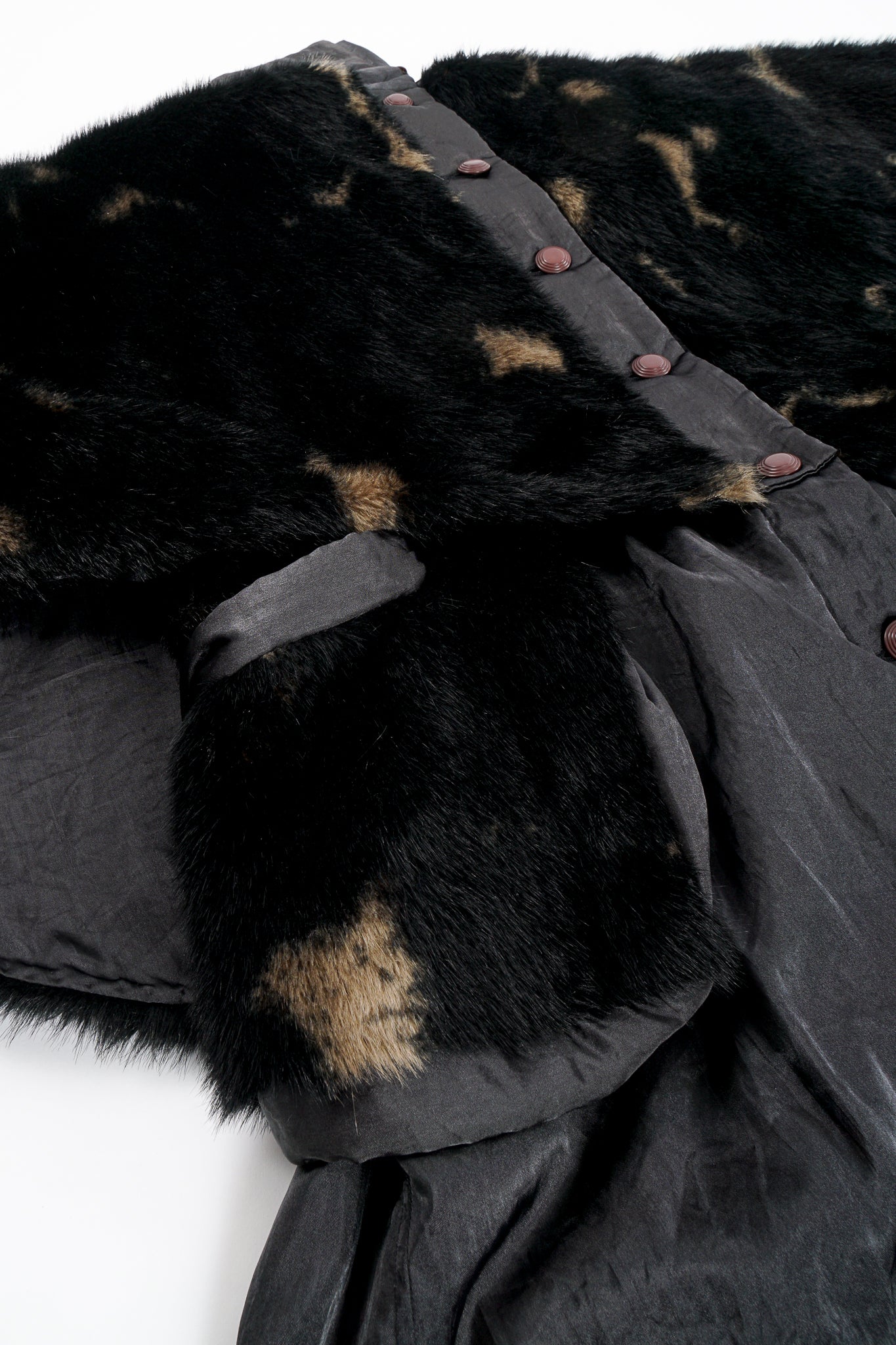 Vintage Issey Miyake Avant Garde Faux Fur Overcoat detail at Recess Los Angeles