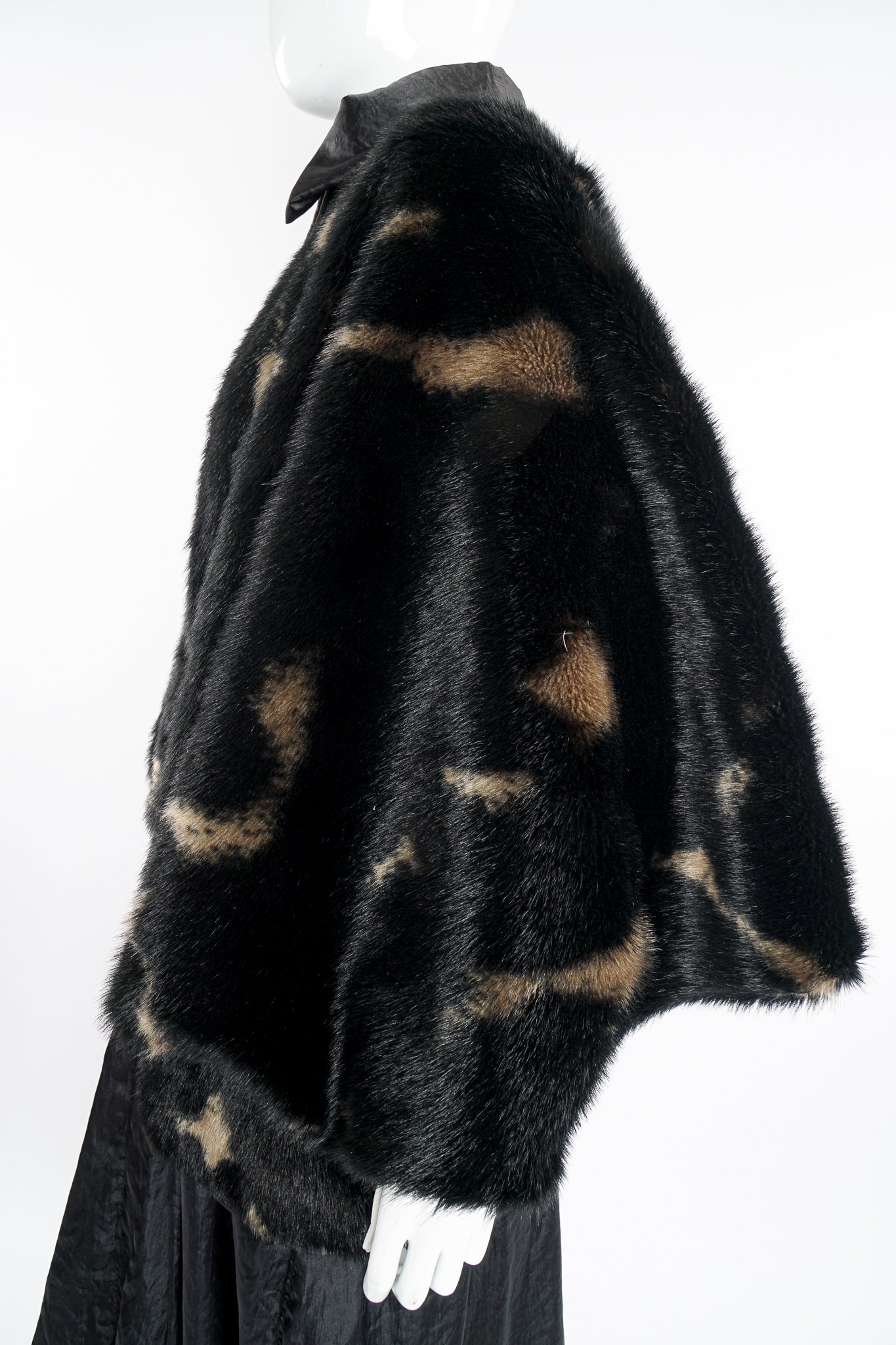 Vintage Issey Miyake Avant Garde Faux Fur Overcoat on Mannequin side crop at Recess Los Angeles