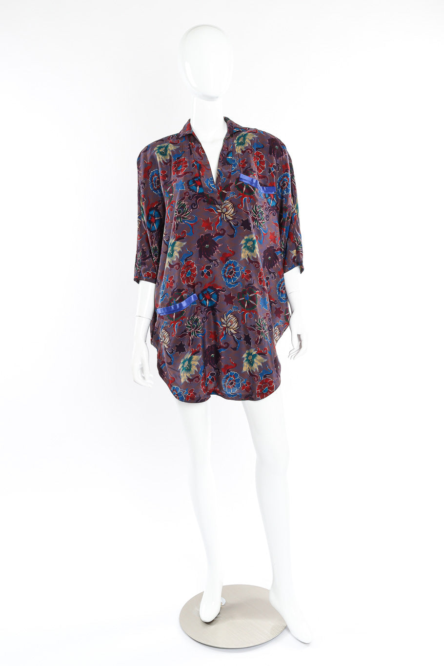 Silk poncho blouse by Istante on mannequin front full @recessla