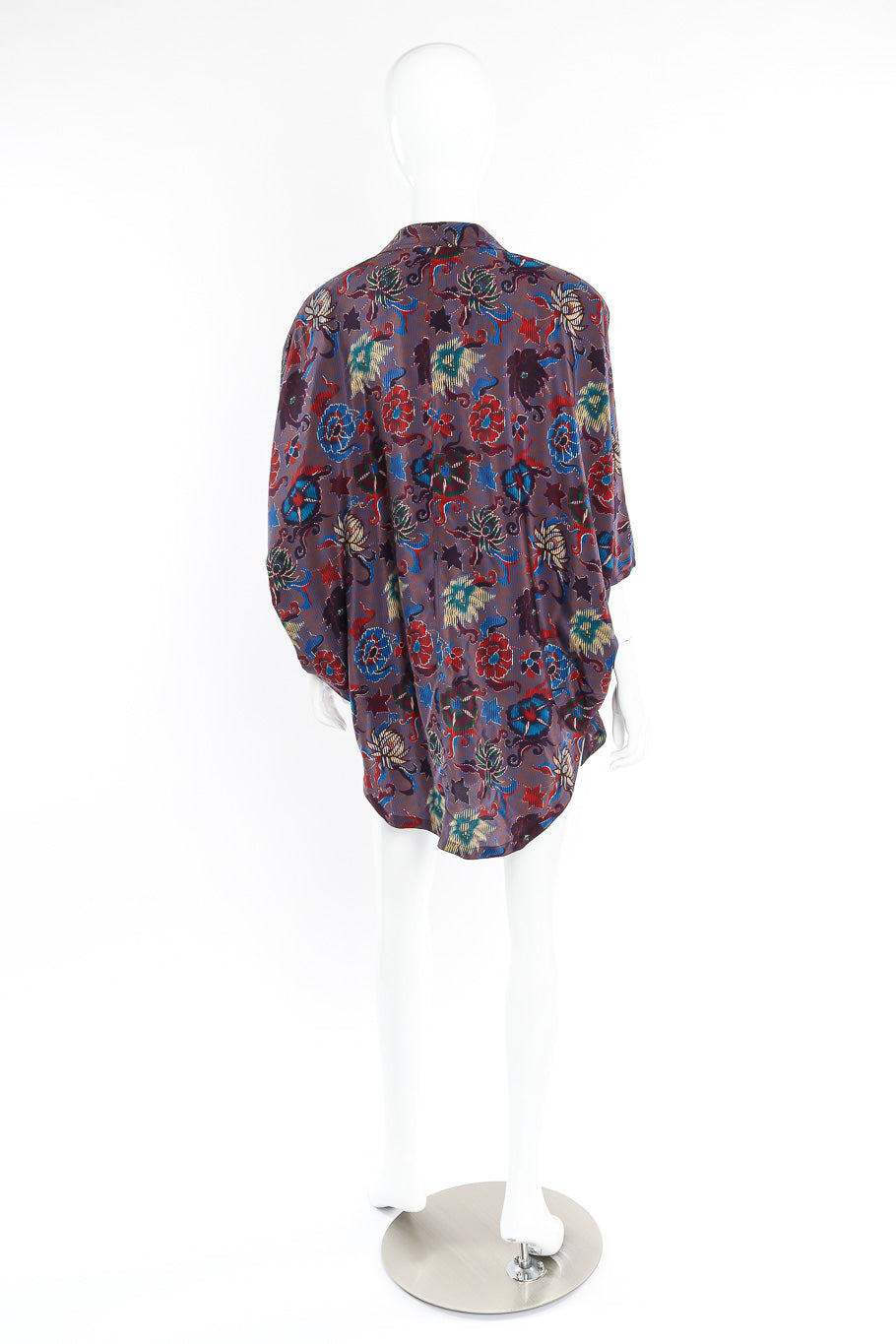 Silk poncho blouse by Istante on mannequin back full @recessla