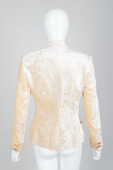 Vintage Istante Versace Vanilla Crushed Velvet Jacket Bridal Suit on Mannequin Back