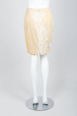 Vintage Istante Versace Vanilla Crushed Velvet Skirt Bridal Suit on Mannequin back