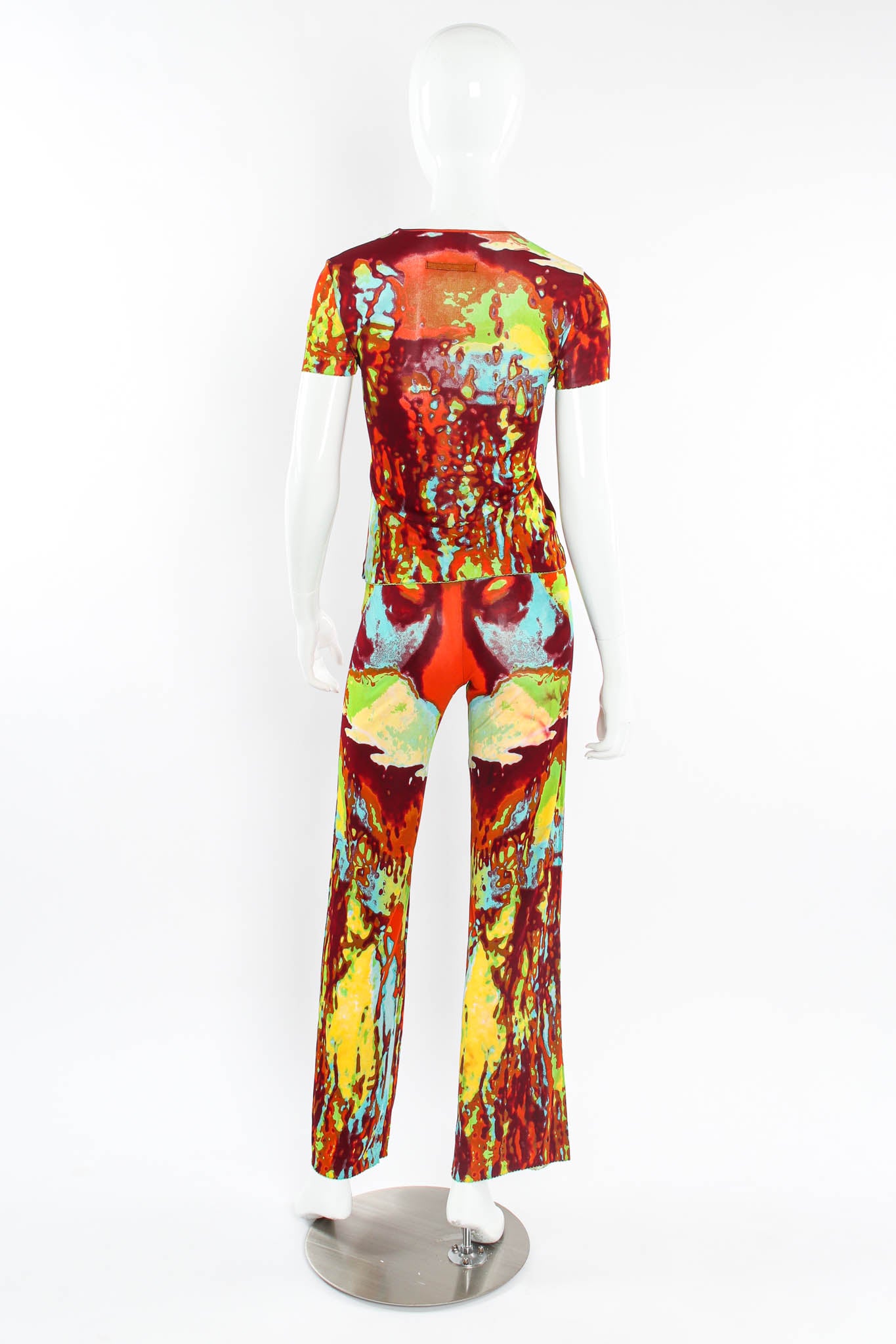 Vintage Jean Paul Gaultier 2000 S/S Acid Top & Pant Set mannequin back @ Recess LA