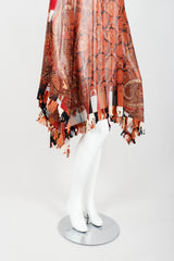 Vintage Jean Paul Gaultier Floral Paisley Mesh Poncho on Mannequin hem detail at Recess