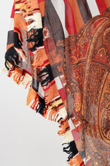 Vintage Jean Paul Gaultier Floral Paisley Mesh Poncho fringe hem at Recess