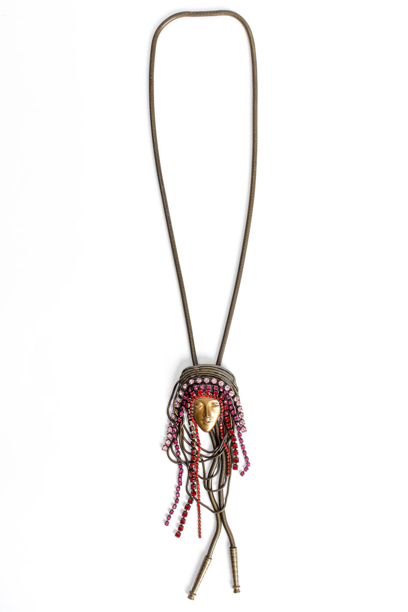 Jeweled Face Bolo Tie Necklace