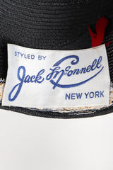 Recess Los Angeles Designer Consignment Vintage Millinery Jack McConnell Feather Wing Calot Juliet Hat