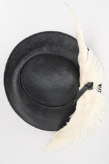 Recess Los Angeles Designer Consignment Vintage Millinery Jack McConnell Feather Wing Calot Juliet Hat