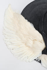 Recess Los Angeles Designer Consignment Vintage Millinery Jack McConnell Feather Wing Calot Juliet Hat