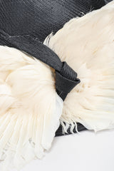 Recess Los Angeles Designer Consignment Vintage Millinery Jack McConnell Feather Wing Calot Juliet Hat