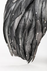 Recess Los Angeles Designer Consignment Vintage Millinery Jack McConnell Feather Waterfall Mohawk Casque Hat