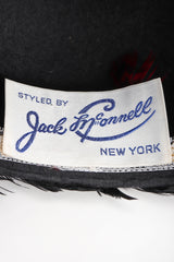 Recess Los Angeles Designer Consignment Vintage Millinery Jack McConnell Feather Waterfall Mohawk Casque Hat
