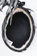 Recess Los Angeles Designer Consignment Vintage Millinery Jack McConnell Feather Waterfall Mohawk Casque Hat