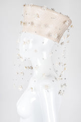 Recess Los Angeles Vintage Jack McConnell Basket Flower Net Cossack Bridal Wedding Veil Hat