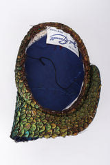 Recess Los Angeles Vintage Jack McConnell Peacock Feather Swirl Capulet Casque Fascinator Hat