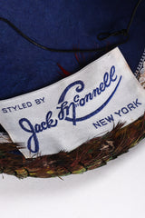 Recess Los Angeles Vintage Jack McConnell Peacock Feather Swirl Capulet Casque Fascinator Hat