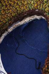 Recess Los Angeles Vintage Jack McConnell Peacock Feather Swirl Capulet Casque Fascinator Hat