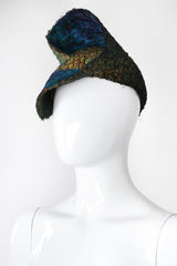 Recess Los Angeles Vintage Jack McConnell Peacock Feather Swirl Capulet Casque Fascinator Hat