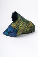 Recess Los Angeles Vintage Jack McConnell Peacock Feather Swirl Capulet Casque Fascinator Hat