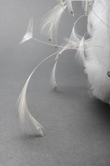 Recess Los Angeles Vintage Jack McConnell Tulle Feather Pouf Cossack Wedding Bridal Hat