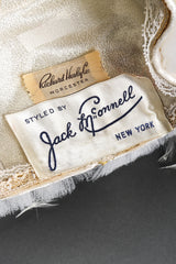 Recess Los Angeles Vintage Jack McConnell Tulle Feather Pouf Cossack Wedding Bridal Hat