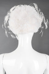 Recess Los Angeles Vintage Jack McConnell Tulle Feather Pouf Cossack Wedding Bridal Hat