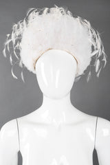 Recess Los Angeles Vintage Jack McConnell Tulle Feather Pouf Cossack Wedding Bridal Hat