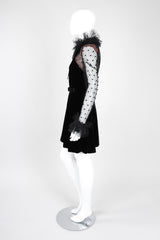 Recess Los Angeles Vintage Jacqueline de Ribes Swiss Dot Layered Lace Cocktail Dress