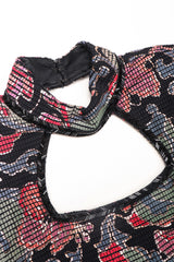 Recess Los Angeles Designer Consignment Vintage Janine of London Keyhole Cutout Choker Cocktail Sheath Dress