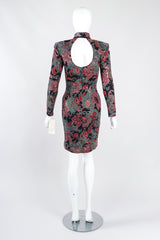 Recess Los Angeles Designer Consignment Vintage Janine of London Keyhole Cutout Choker Cocktail Sheath Dress