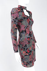 Recess Los Angeles Designer Consignment Vintage Janine of London Keyhole Cutout Choker Cocktail Sheath Dress