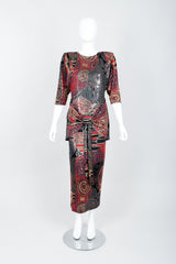 Vintage Janine of London Moasaic Keyhole Back Dress on Mannequin front at Recess