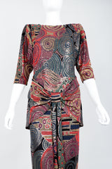 Vintage Janine of London Moasaic Keyhole Back Dress on Mannequin front crop at Recess