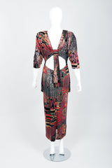 Vintage Janine of London Moasaic Keyhole Back Dress on Mannequin back at Recess