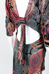 Vintage Janine of London Moasaic Keyhole Back Dress on Mannequin back crop at Recess