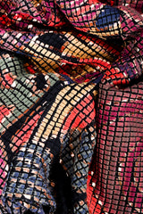 Vintage Janine of London Moasaic Keyhole Back Dress fabric detail