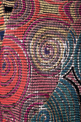 Vintage Janine of London Moasaic Keyhole Back Dress fabric detail