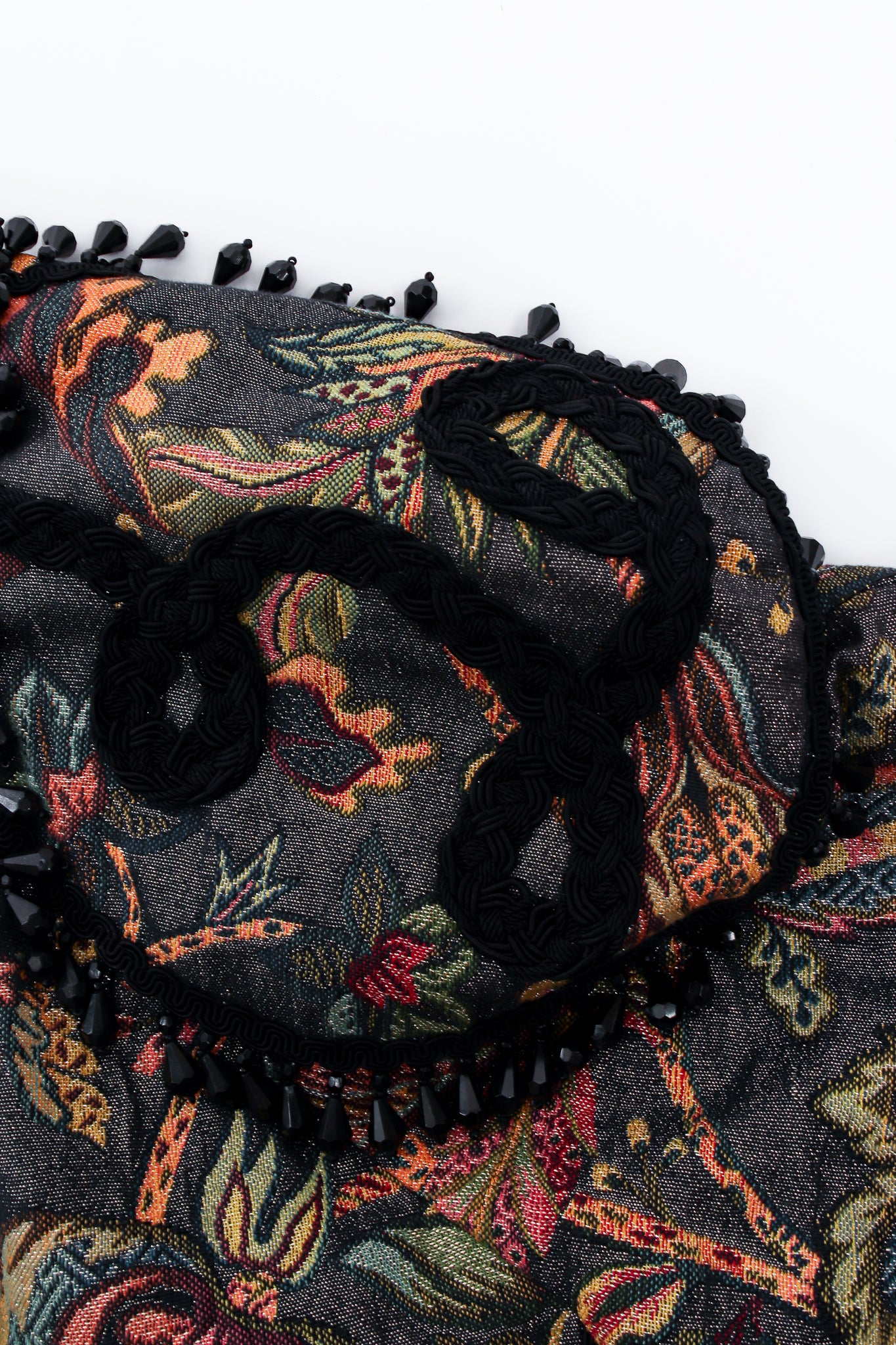 Vintage Janine Fringed Tapestry Matador Bolero Jacket braid trim at Recess Los Angeles