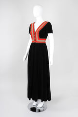 Recess Los Angeles Vintage Fern Violette by Jay Morley Velvet Boho Peasant Dress