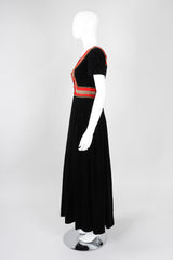 Recess Los Angeles Vintage Fern Violette by Jay Morley Velvet Boho Peasant Dress