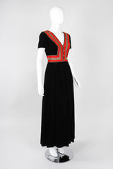 Recess Los Angeles Vintage Fern Violette by Jay Morley Velvet Boho Peasant Dress