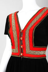 Recess Los Angeles Vintage Fern Violette by Jay Morley Velvet Boho Peasant Dress